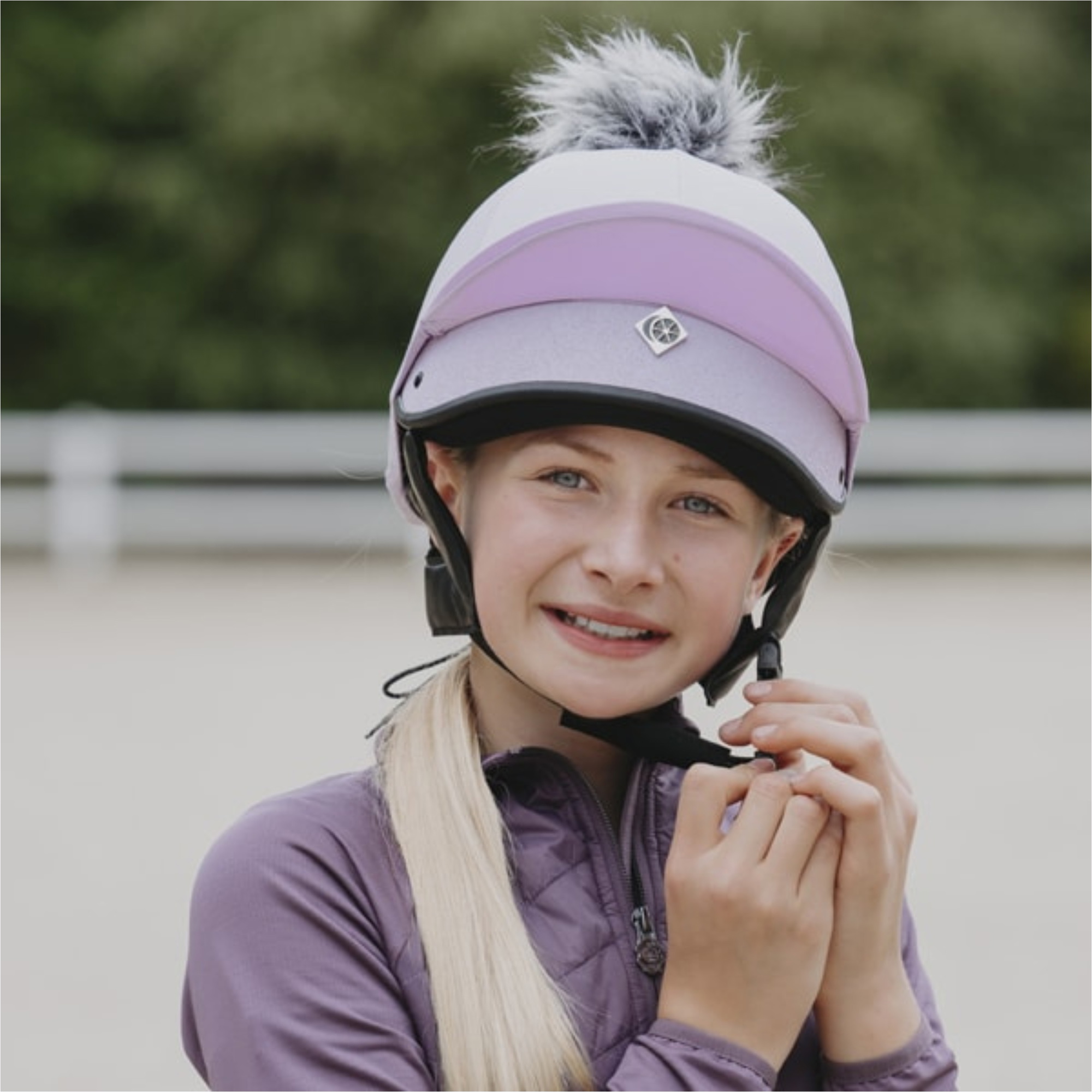 2025 Charles Owen Harlow JS1 Pro Jockey Skull Mit Liner BBHAR1 - Lilac